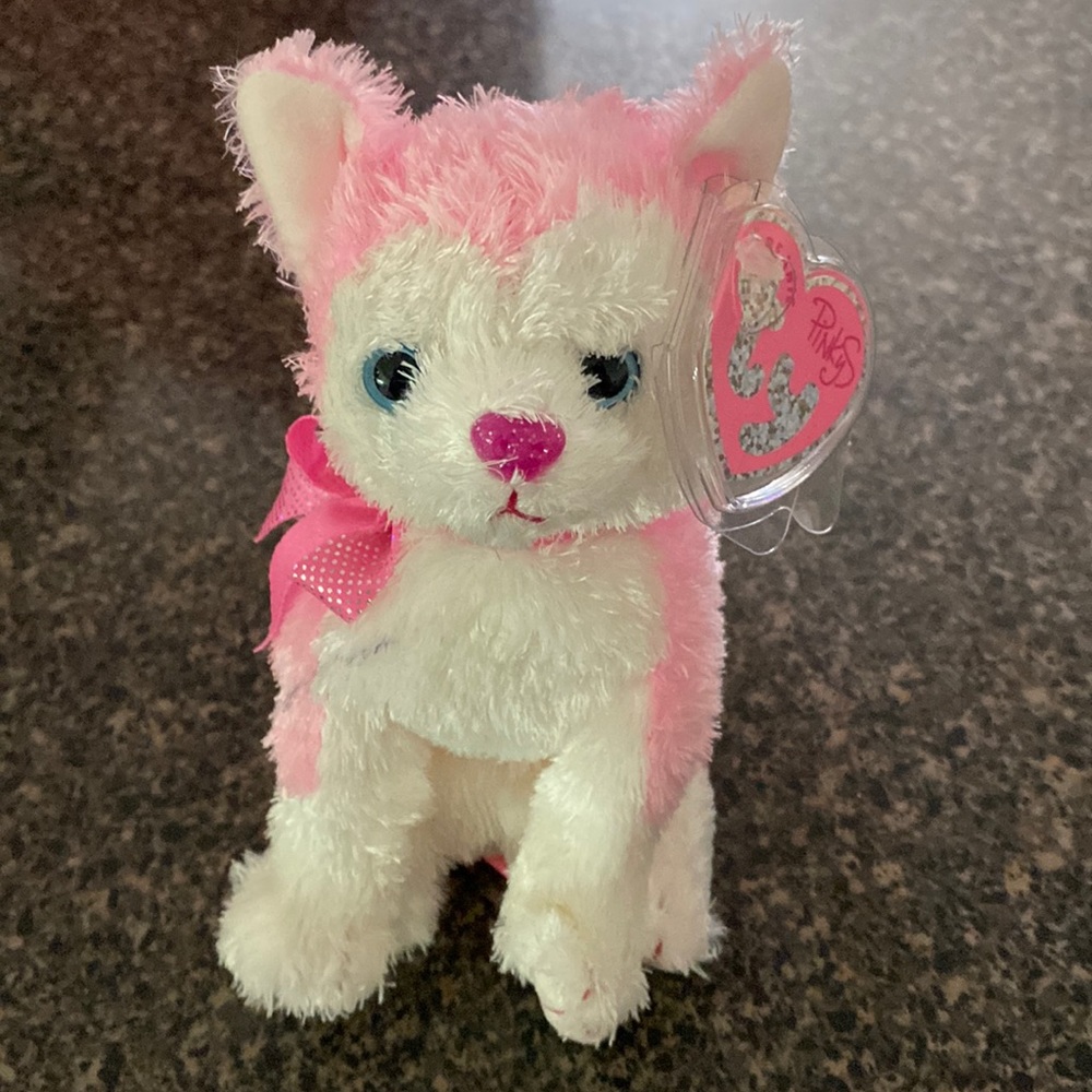 Ty Beanie Babies Baby Bonita Ultra Rare Pinkys Exclusive Husky Vintage Collect